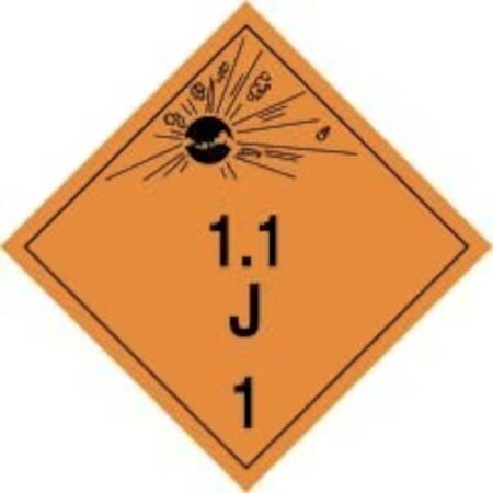 Accuform TDG PLACARD CLASS 1 273MM x 273MM TCP102CT100 TCP102CT100